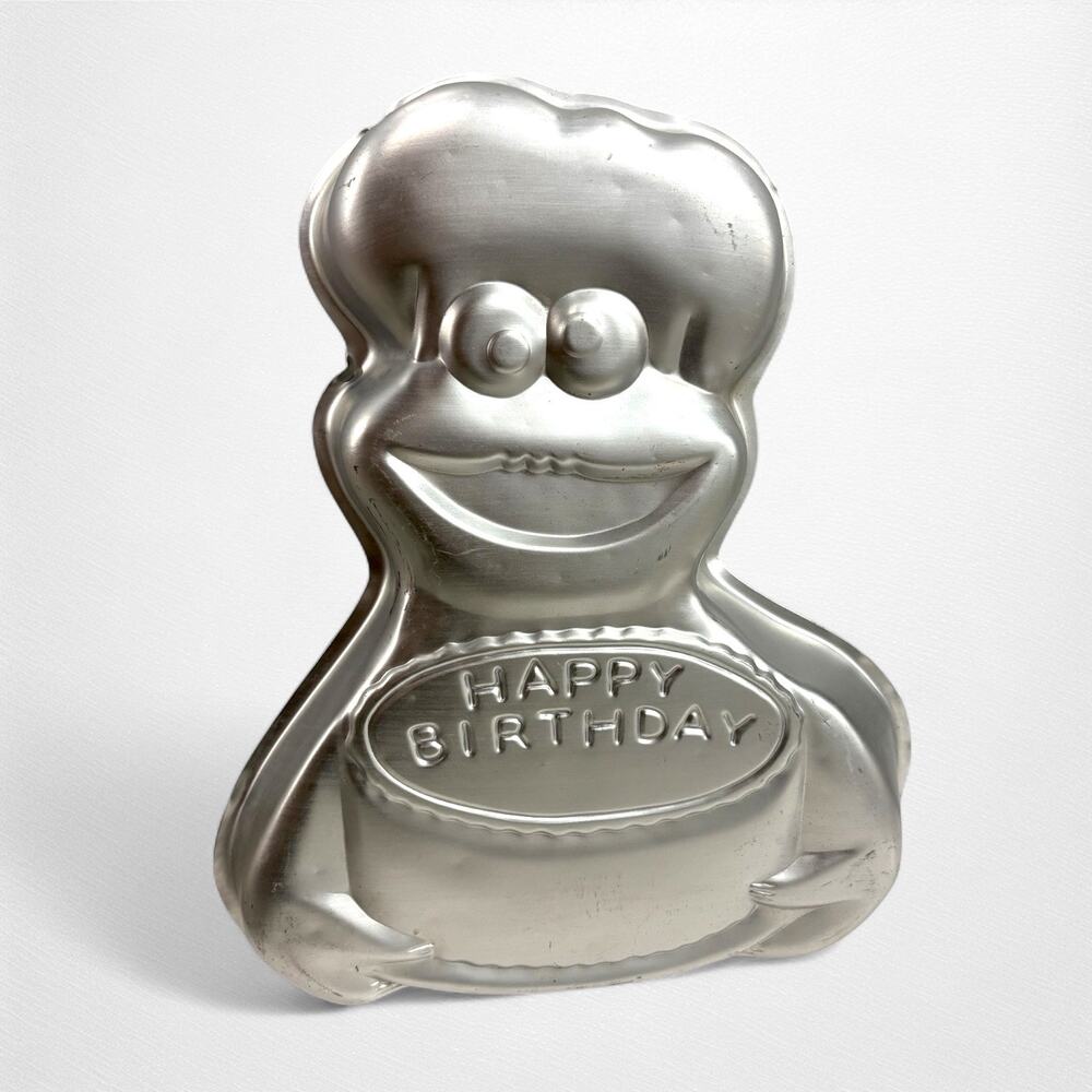 Vintage 1982 Wilton Sesame Street Cookie Monster Birthday Cake Pan – Aluminum